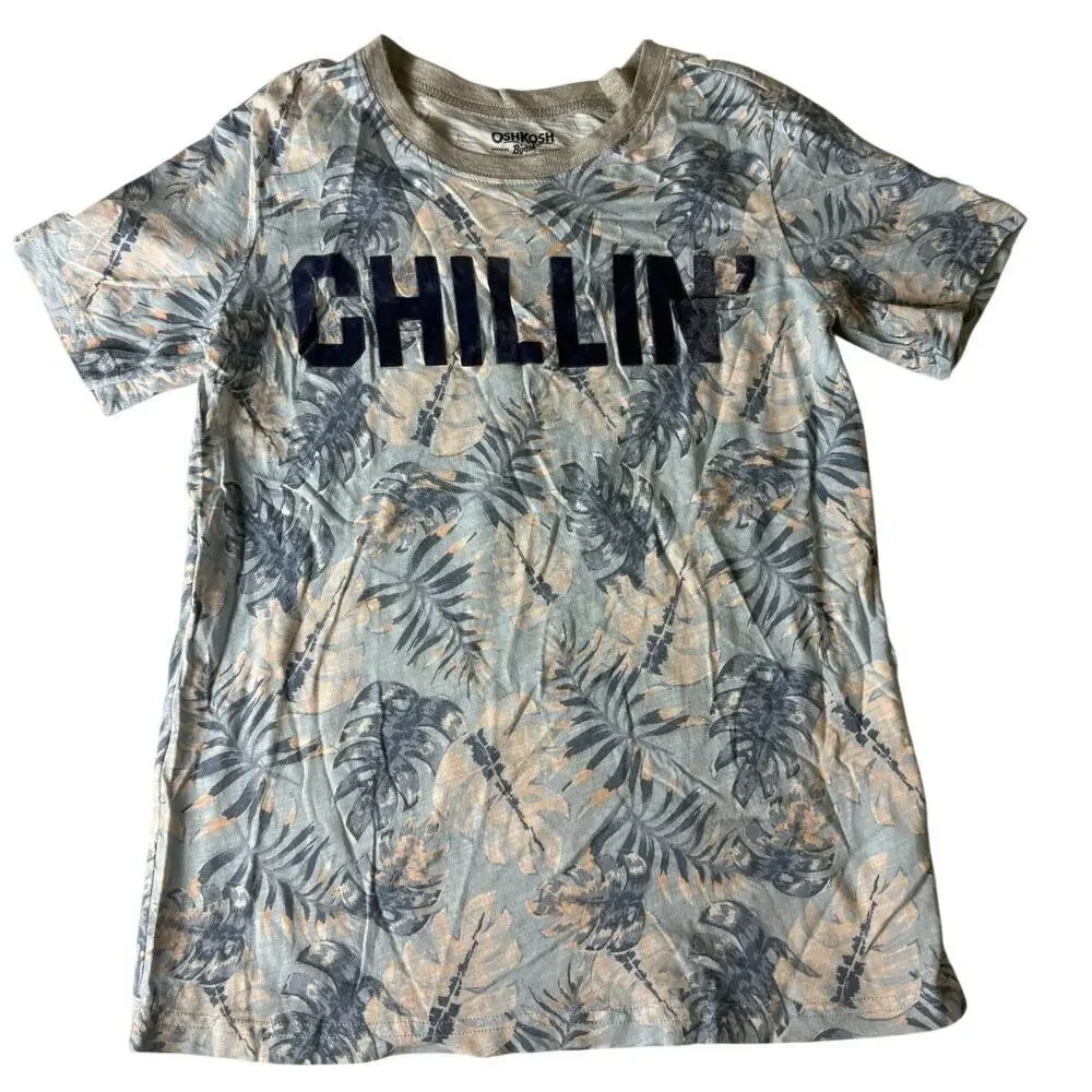 OshKosh B'gosh Boys' Chillin' Tropical Blue Tee Shirt Size 10